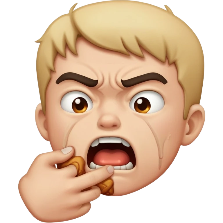 person choking themselves while mad  emoji
