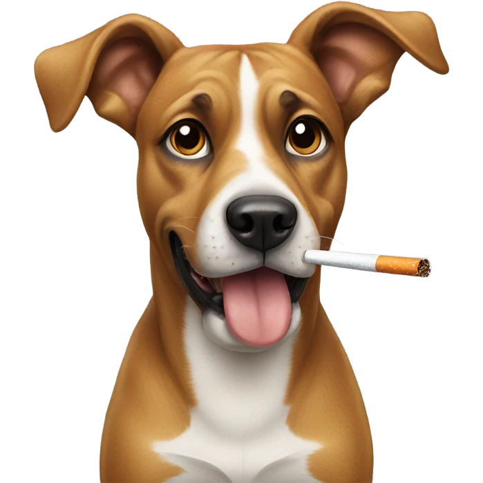 Dog smoke cigarette emoji