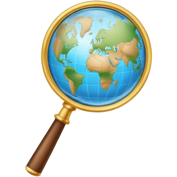 magnifying glass with globe emoji