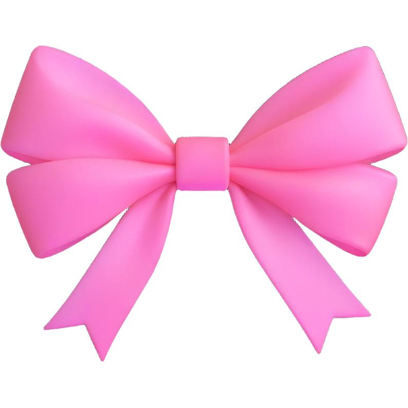 pink bow with frosted glass effect emoji