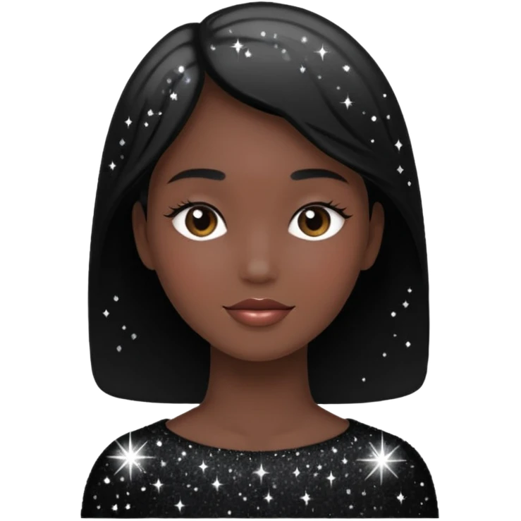 face silhouette with clear skin and sparkles emoji