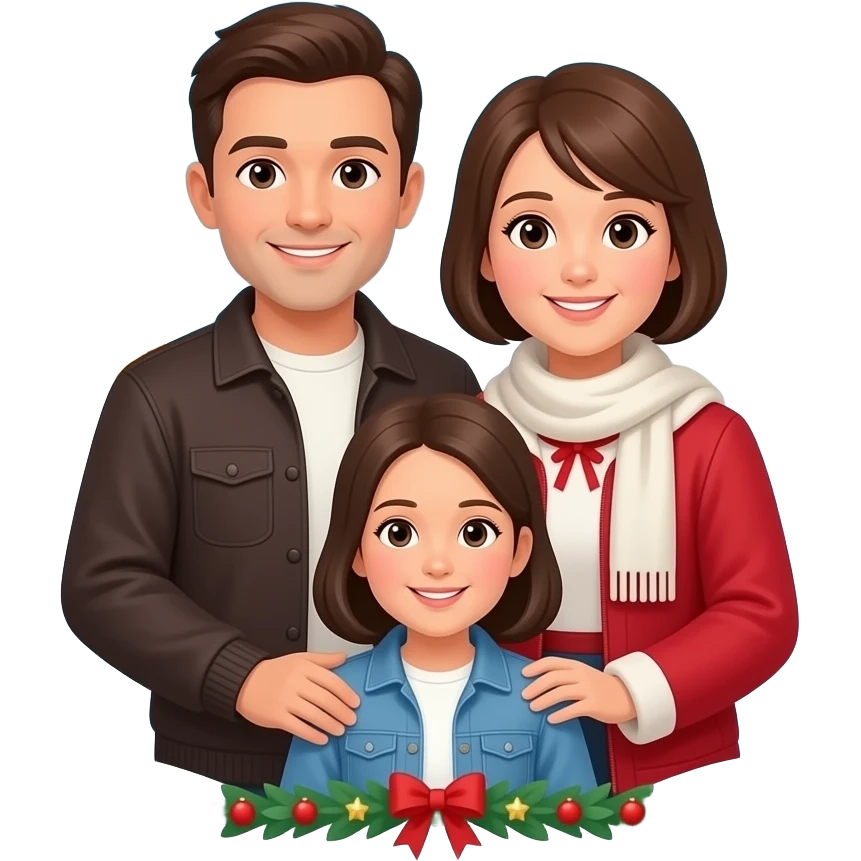 can you add the north pole village surrounding them in the background and with a Christmas theme border around the picture emoji