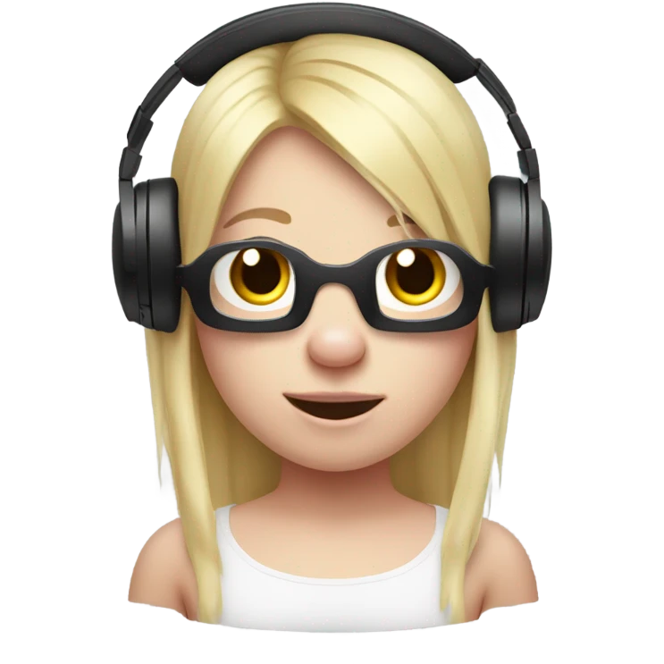 A Pig with a gaming headset on and blonde hair  emoji