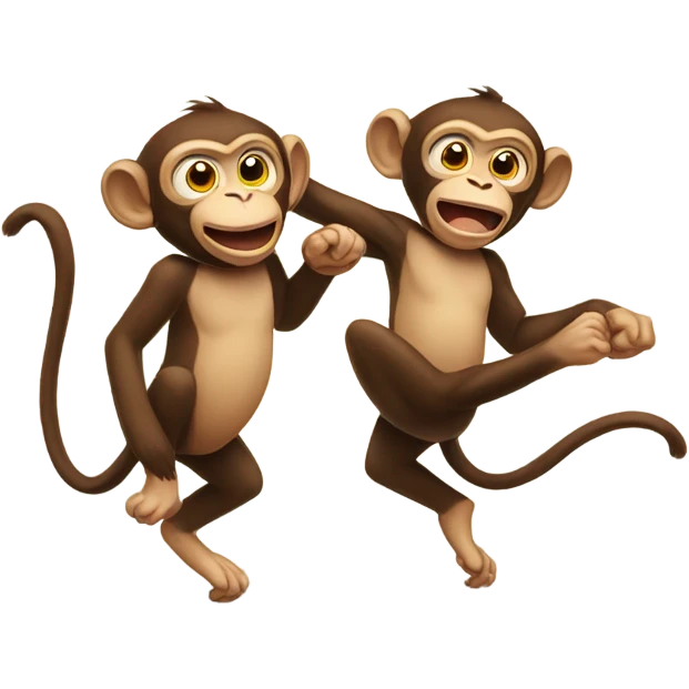 Two monkeys fighting  emoji