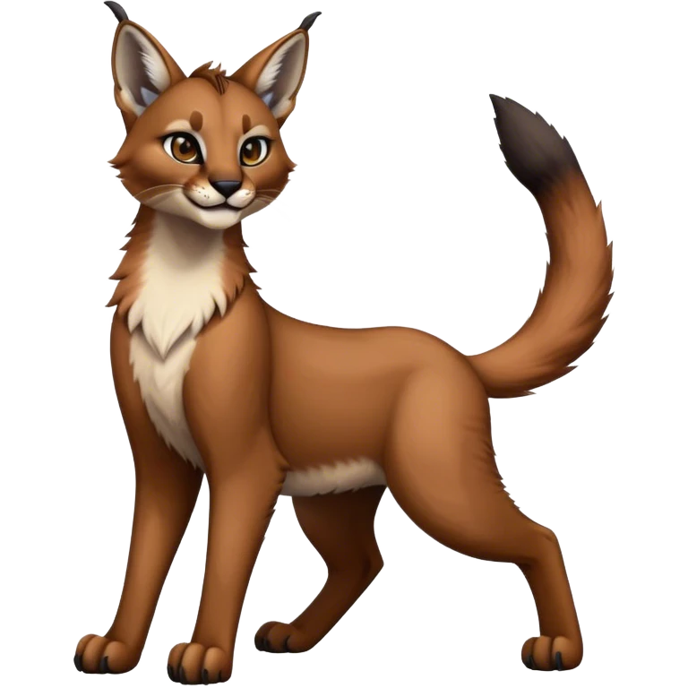 Epic Cute Dark Warm Caracal-Bobcat-Sergal-Vernid full body emoji