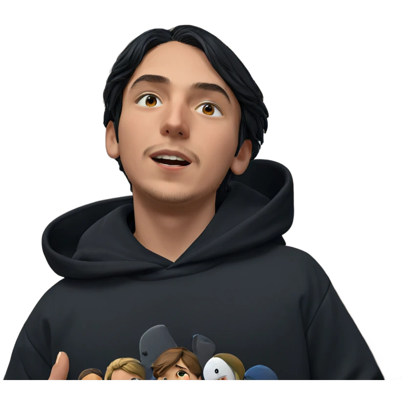 boy in black hoodie emoji