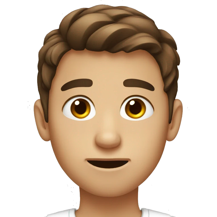 Brown hair boy with dry eyes emoji