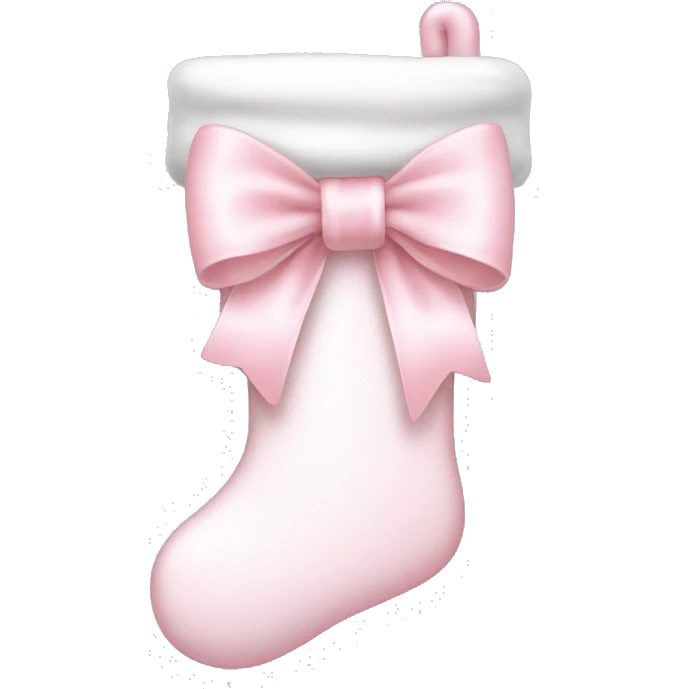 pale pink and white stocking with pale pink bow emoji