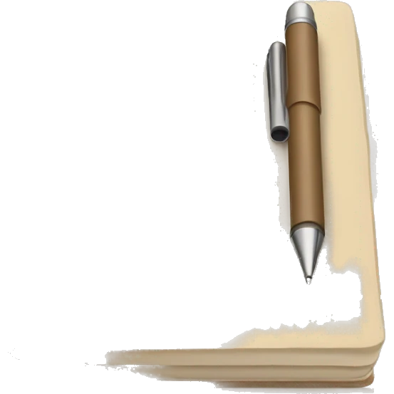 beige notebook and pen emoji