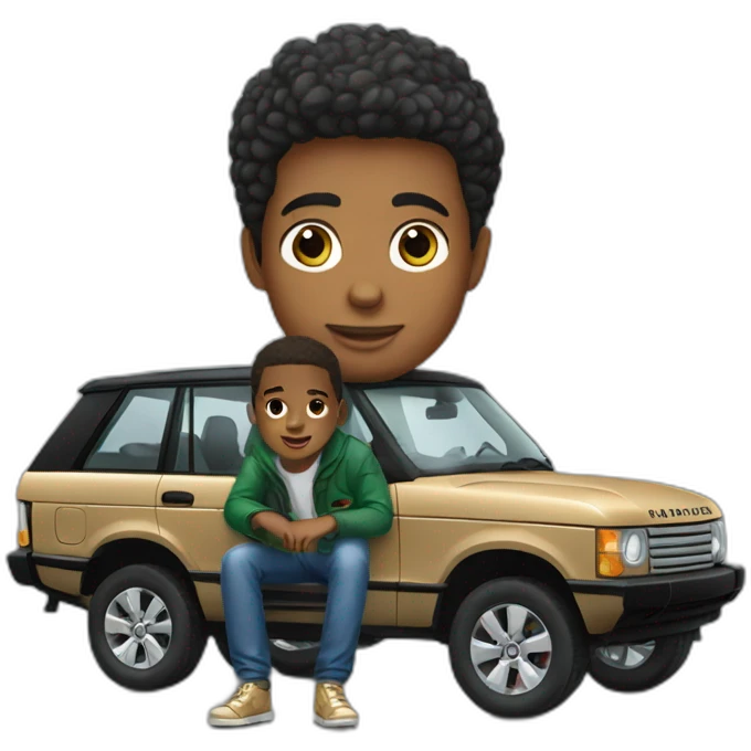  Boy sat on Range rover  emoji