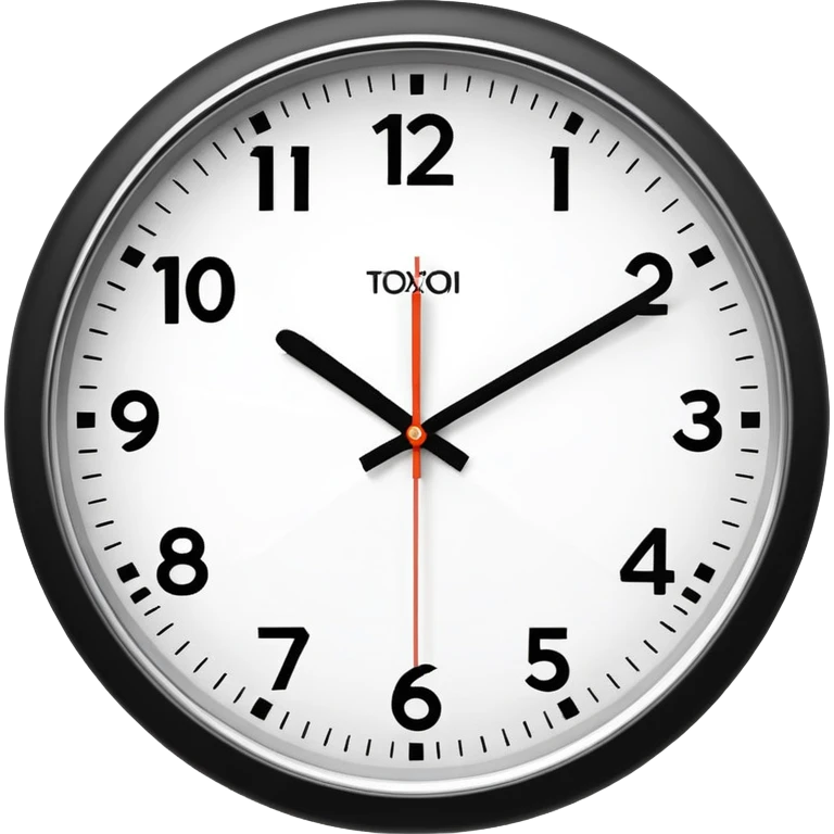 A classic analog wall clock showing 10:10 time emoji