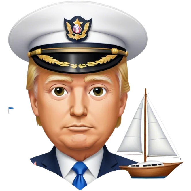President Trump manning a sailboat emoji
