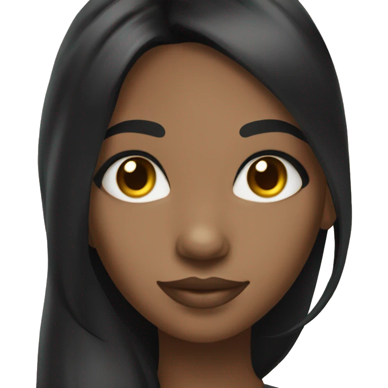 A African American girl with long black hair and nails side eying  emoji