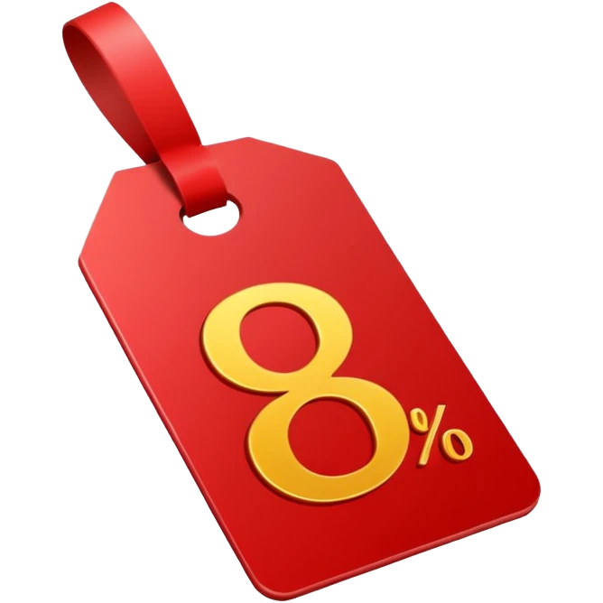 Discount tag with percent symbol emoji