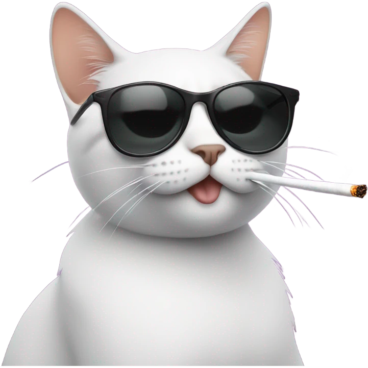 Cat with sunglasses smoking emoji