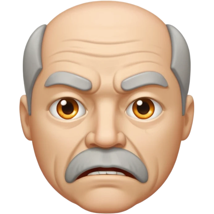 50 year old white male with an open mouth. Only his mouth is made of concrete with thick sides resembling a street gutter. He should look slightly angry but the joke is on him. emoji