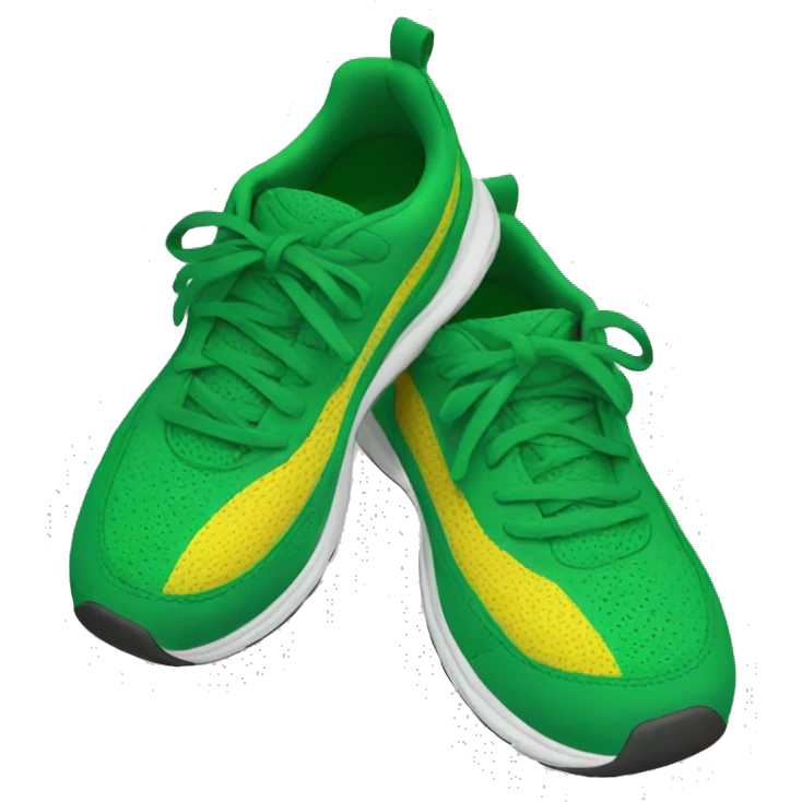 Yellow Running shoes with Green bottom emoji