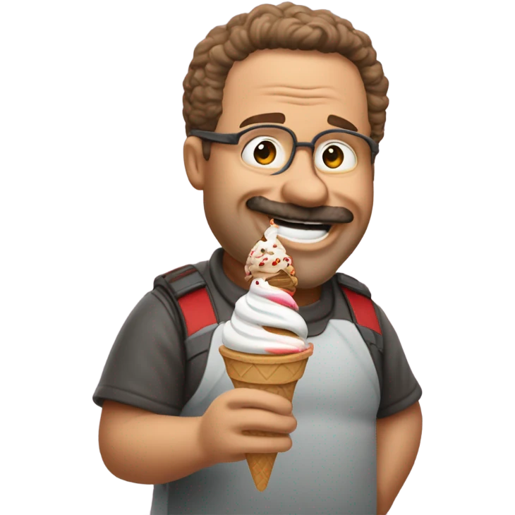 andy reid eating ice cream, cookies, and cake while saying bundle-rooski-doooo emoji