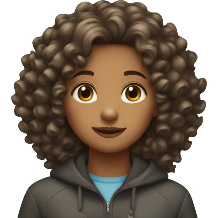 A girl with curly hair  emoji