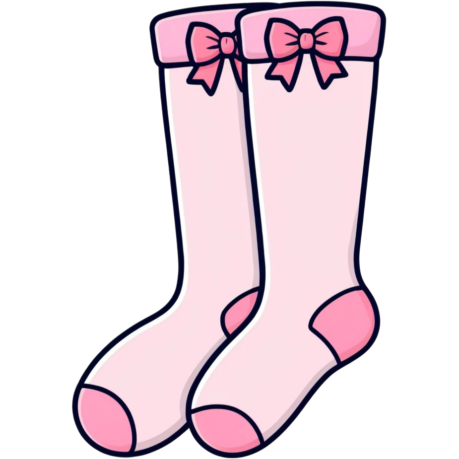 Cute pink socks with bows emoji