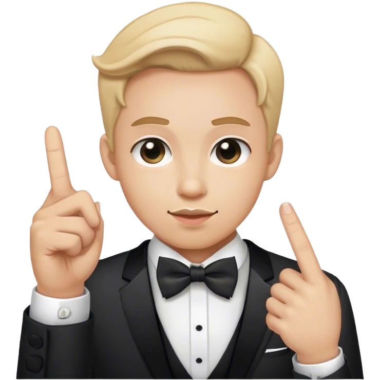 Middle finger with bow tie emoji