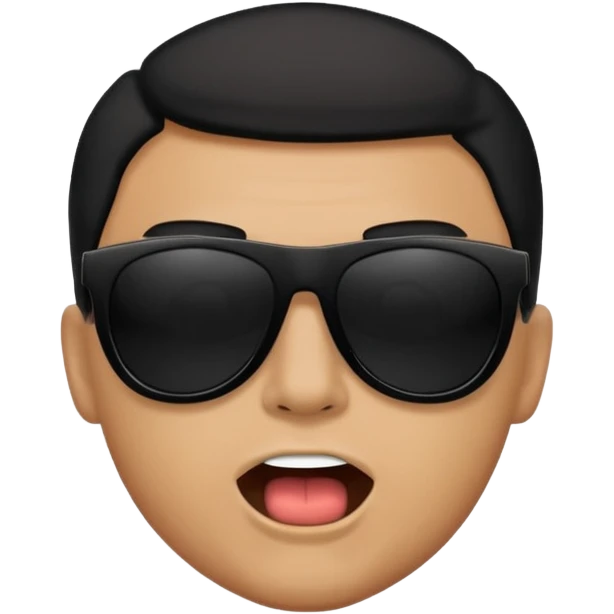 a bold man with black sunglasses and his mouth opened emoji