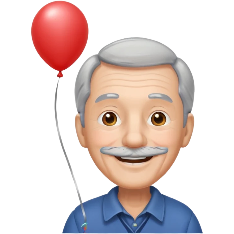 Grandpa floating with balloon emoji