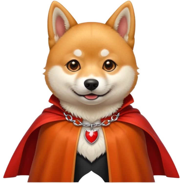 Shiba Dog in red dracula collar cloak emoji
