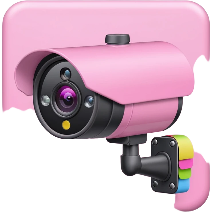 Security Camera pink with stickers 812 emoji