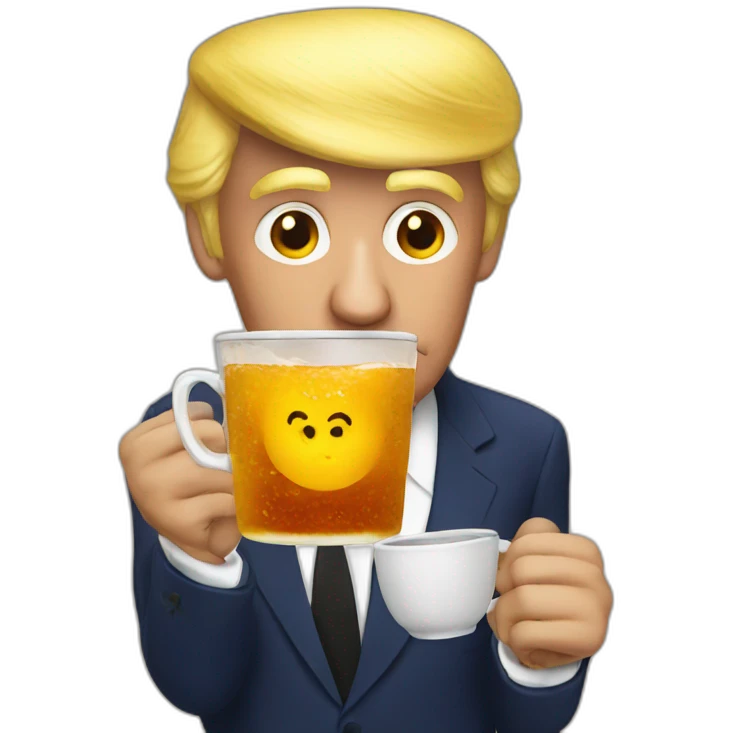 trump drink a tea emoji