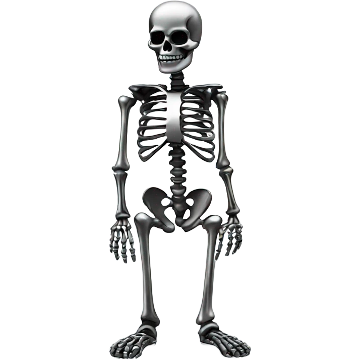 Skeleton made out of chrome emoji
