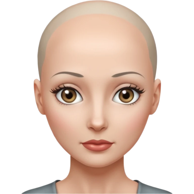 정말 예쁜 미인인데 대머리인 근데 머리 부분만 철로 되어있는 emoji