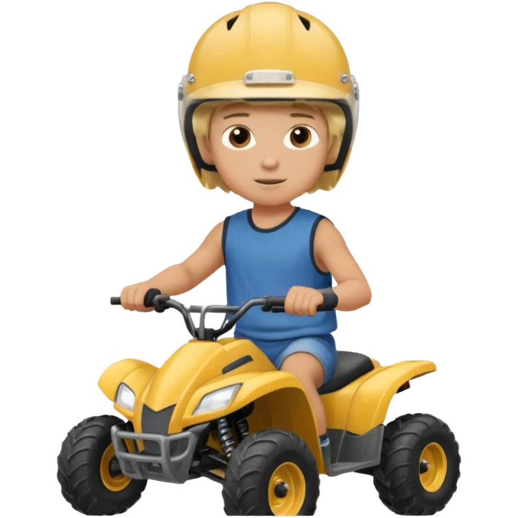 Please make a young blonde boy riding a four wheeler emoji