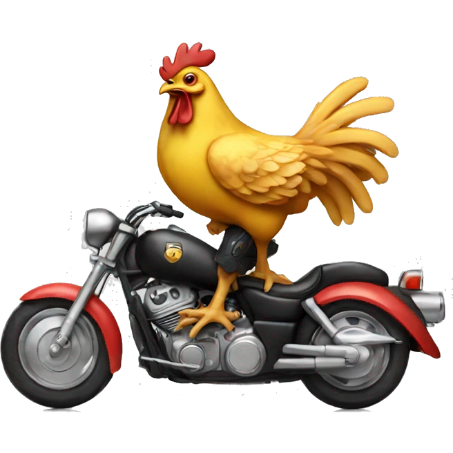 Chicken on a motorcycle emoji