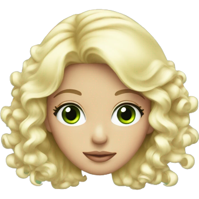 Cute Pink Christmas blonde with green eyes emoji