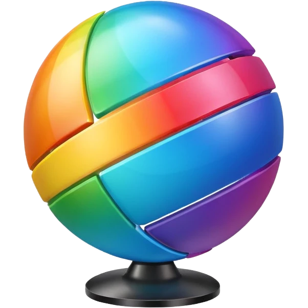 Tv globo logo with rainbow line and a ball emoji