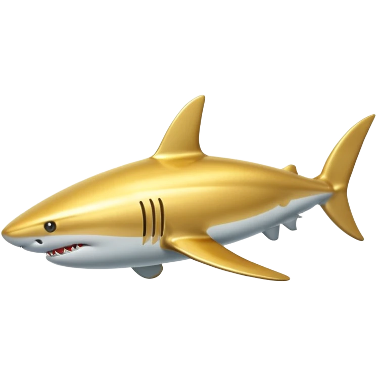 Golden shark with cilinder emoji