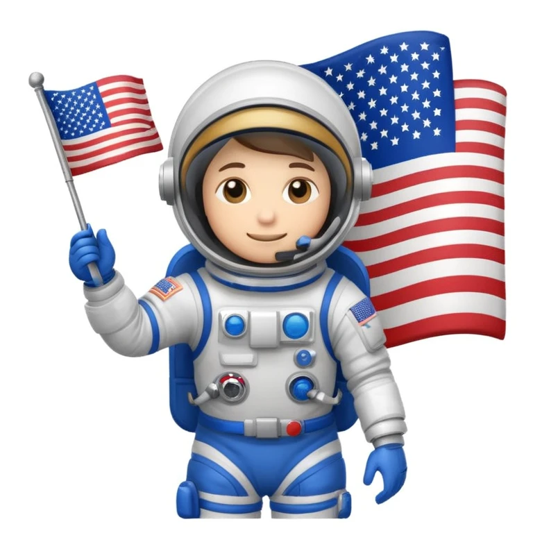 astronaut us flag emoji