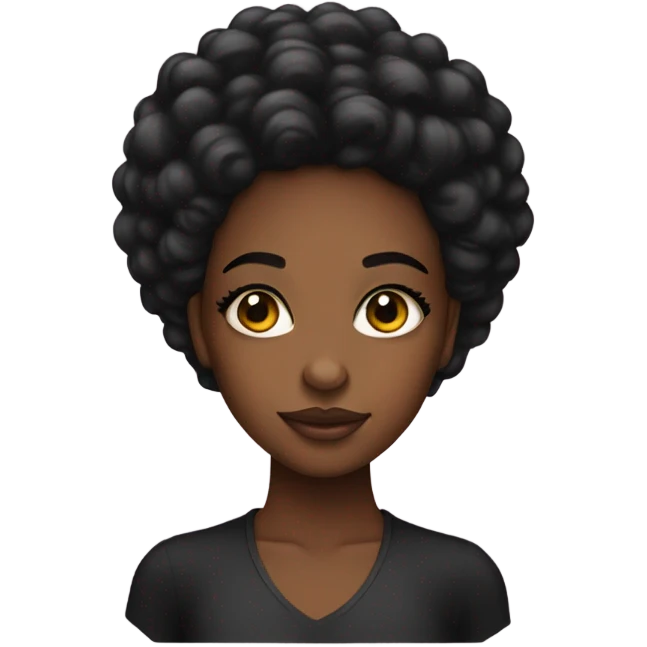 Black girl with big dramatic long eyelashes emoji