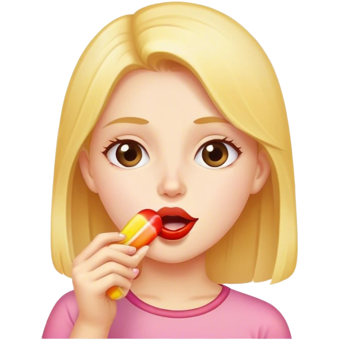 girl sucking popcicle emoji
