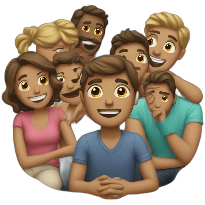 gente viendo contenido emoji