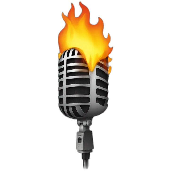 microphone in fire emoji
