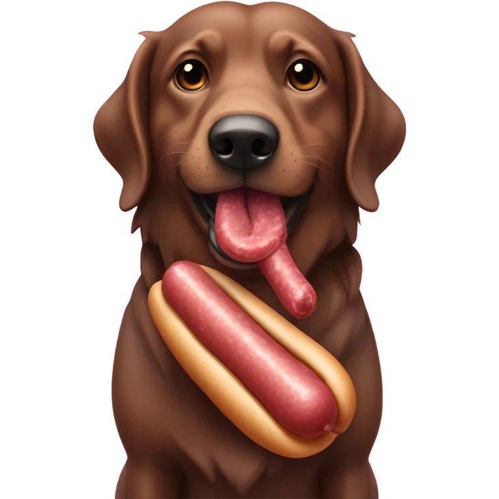 Perro salchicha con lazos rosas comiendo dulce  emoji