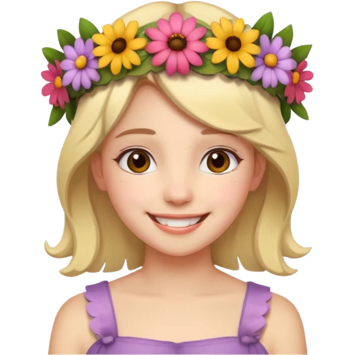 flower crown girl emoji