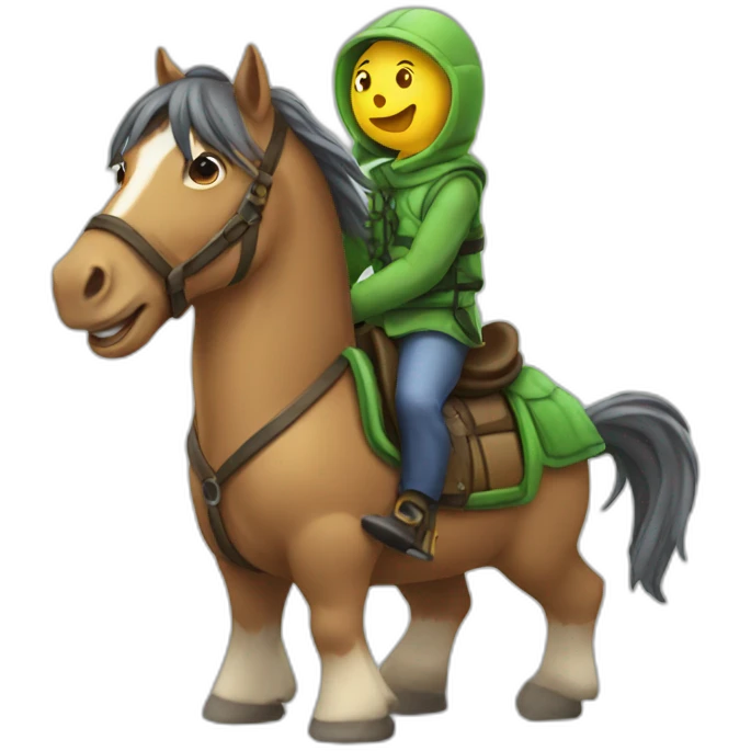 Horse on turtle emoji