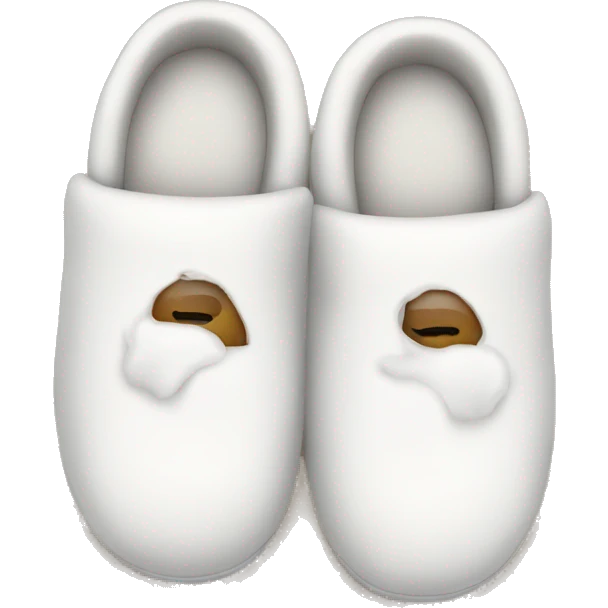 cozy white slippers emoji