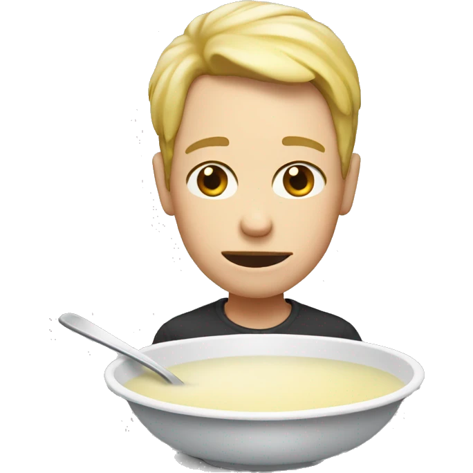 Eating white soup face emoji