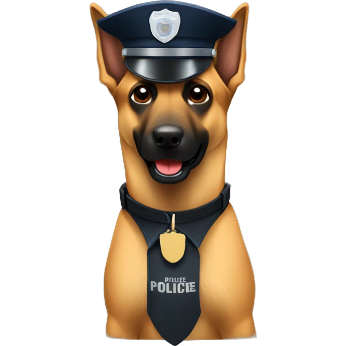 Belgian malinois with police hat emoji