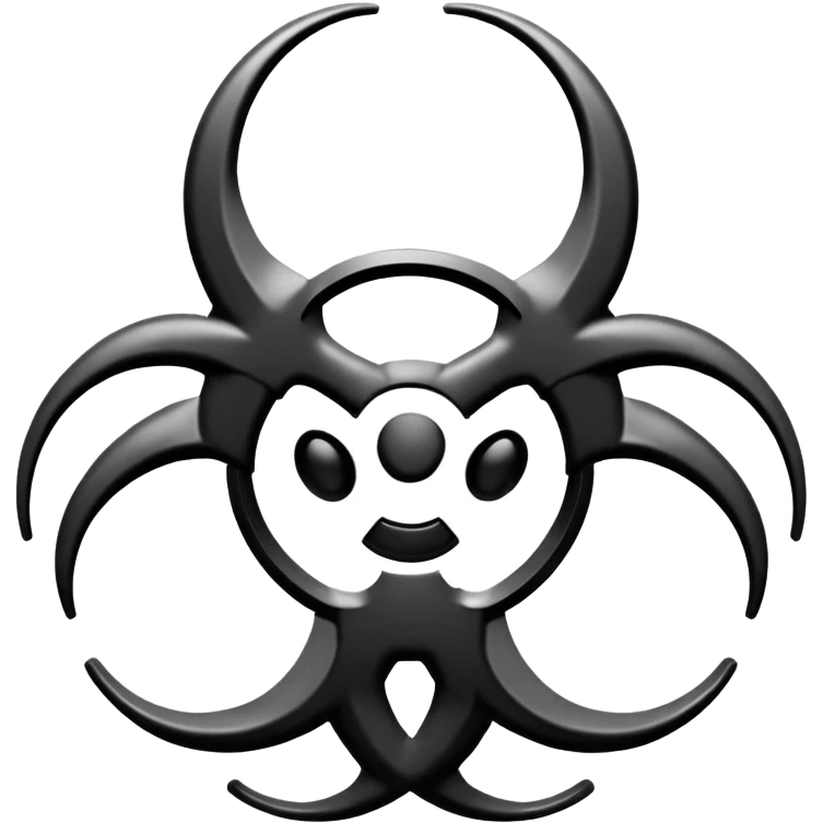Quiero un emoji del riesgo biológico color negro con blanco emoji