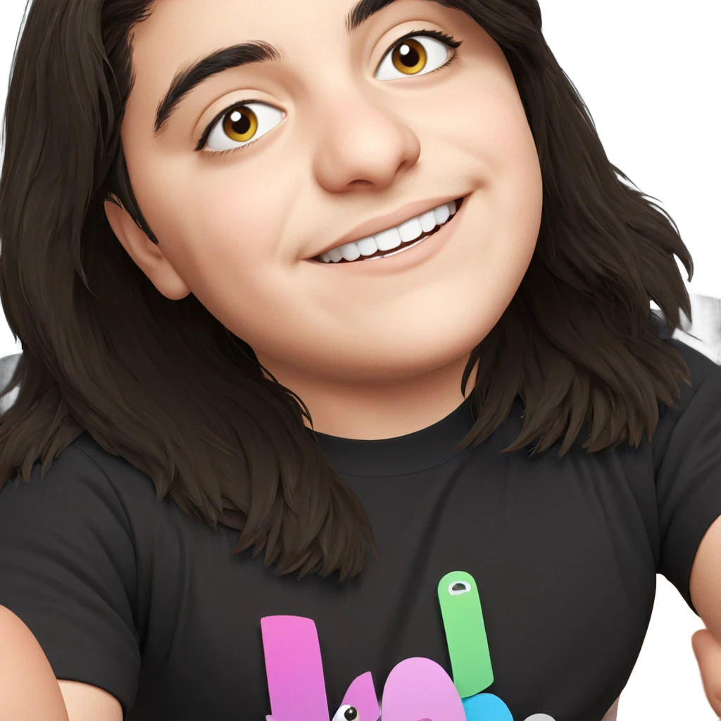 smiling boy in black shirt emoji